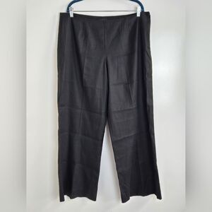 Windsmoor Linen Blend Wide-Leg Pants Sz L (UK 16 EU 42 CANADA 14) Black